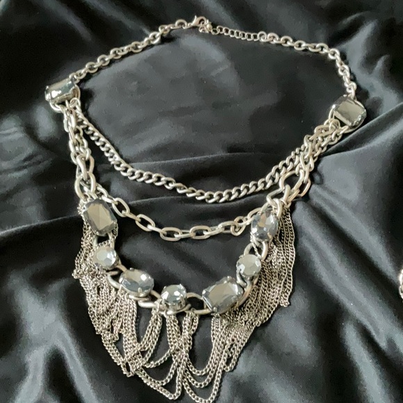 2 Silvertone Necklaces, One is Definitely Gothic looking🔥❤️💙💕💚♥️🔥🔥🔥🧡 - Picture 1 of 9